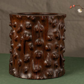 清 红木雕树瘤大笔海