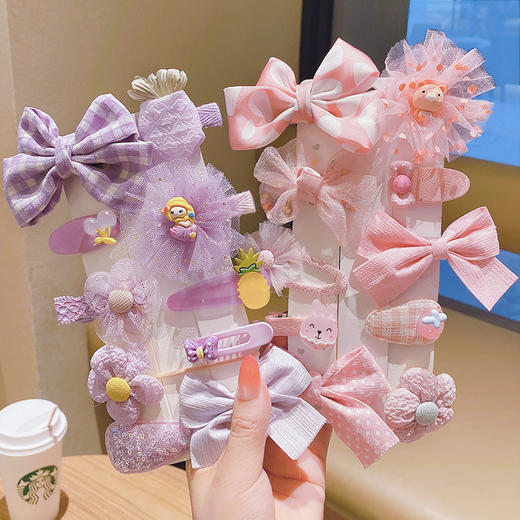 「十件套！数款可选」儿童宝宝发圈马克龙女童发夹啾啾辫小号发绳头饰发饰女孩配饰 商品图2