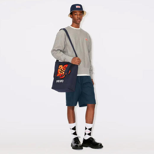 KENZO 高田贤三 男士棉质徽标印花圆领长袖卫衣 灰色 FD65 SW071 4ME 94 商品图3