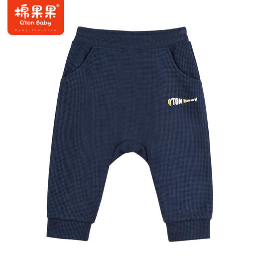 棉果果秋季新品男童华夫格运动舒适休闲PP裤M312205223494 商品图1