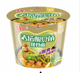 来一桶老坛酸豆角排骨桶面