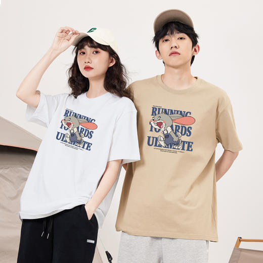 「16款颜色！230g纯棉」可爱兔子短袖t恤女卡通创意趣味半截袖纯棉圆领夏季宽松上衣 商品图0