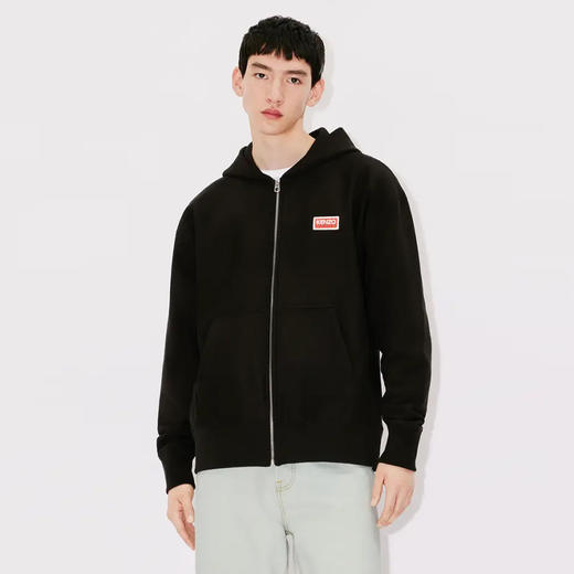 KENZO 高田贤三 男士棉质徽标印花拉链连帽卫衣 黑色 FD65 SW100 4ME 99J 商品图1