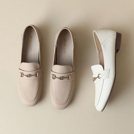 ZHR休闲单鞋2023新款百搭一脚蹬法式复古小皮鞋女通勤轻便乐福鞋 商品图1