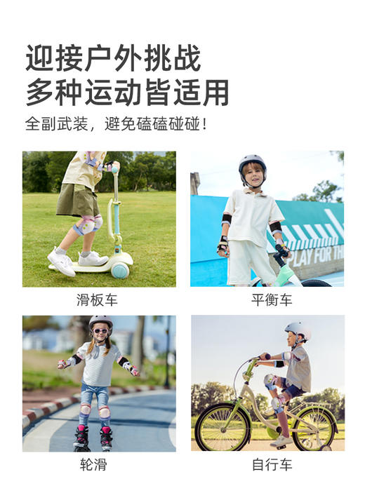 mideer弥鹿儿童护具轮滑骑行头盔男女款平衡车自行车滑板溜冰护膝 商品图1