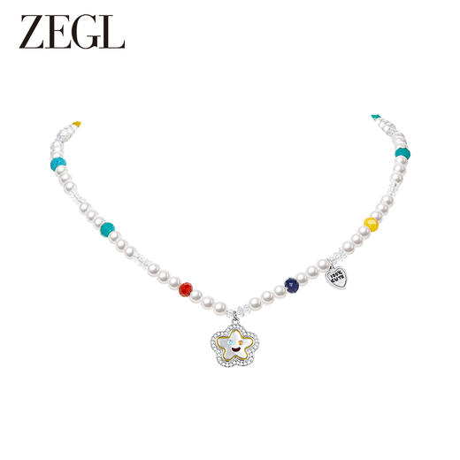 ZEGL笑脸串珠项链女轻奢小众高级感人造珍珠法式复古锁骨链配饰品 商品图6