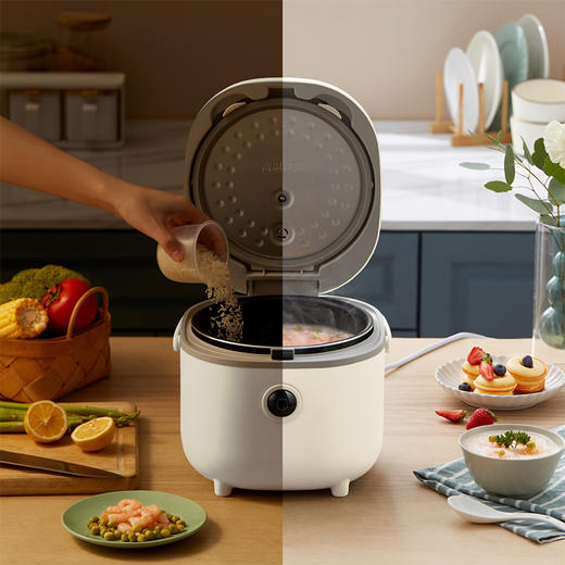 【小程序】小熊电饭煲 DFB-C30P6 米黄色 带量杯与饭勺  有低糖饭功能 商品图1