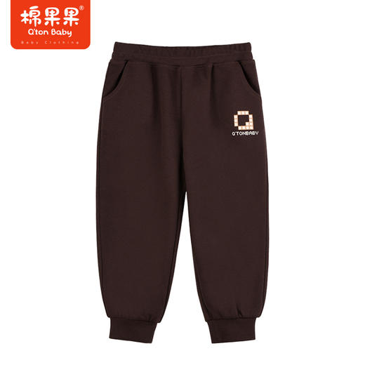 棉果果秋季新品男童运动舒适休闲针织斜纹布长裤M312200223492 商品图0