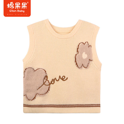 棉果果秋季新品女童兔绒包芯纱棉线毛背心毛衣针织衫M322170523429 商品图2