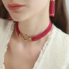 Retro Chic 意大利复古创意饰品 复古珠链项链（玫瑰红） 商品缩略图1