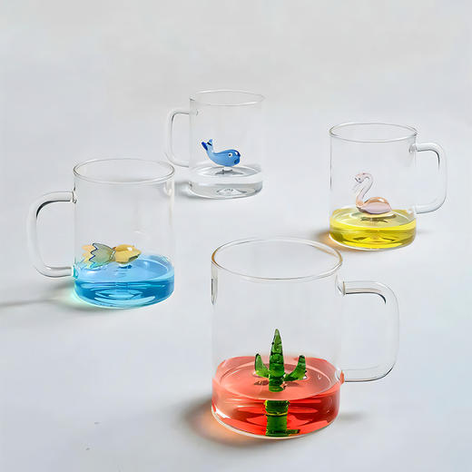 伽罗 JALO 彩色内饰几何刻花高硼玻璃杯马克杯冷水壶 商品图1