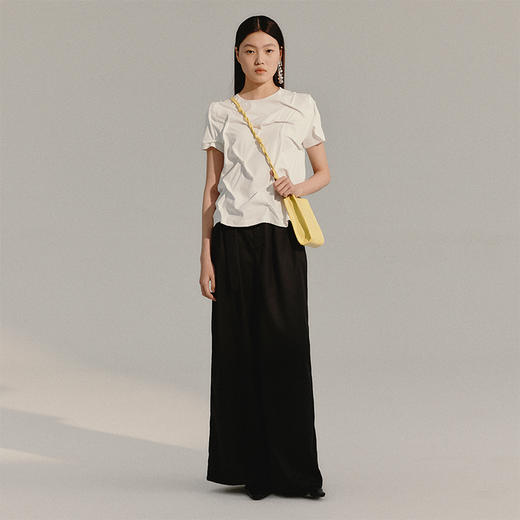 LIYIHAN 正肩褶皱Ｔ恤 Y233Z025 商品图2