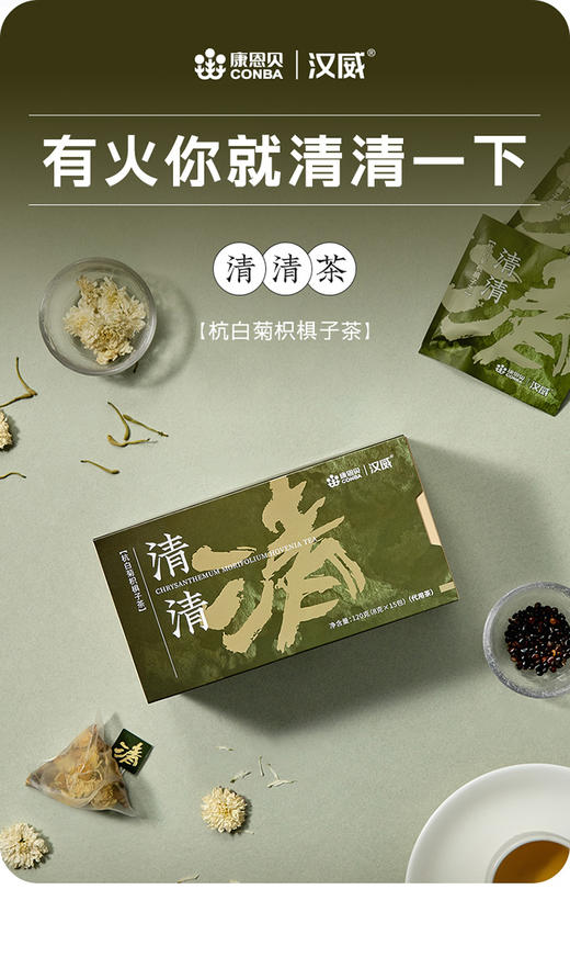 康恩贝汉威清清茶菊花决明子枳椇牛蒡茶包熬夜养生牛蒡茶养生 商品图0