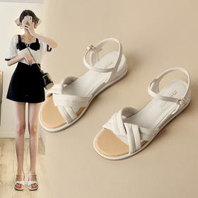 ZHR休闲凉鞋女外穿时尚小坡跟凉鞋女2023新款夏季简约时装凉鞋女