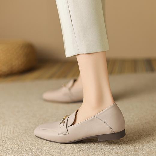 ZHR休闲单鞋2023新款百搭一脚蹬法式复古小皮鞋女通勤轻便乐福鞋 商品图6