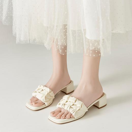 ZHR凉拖鞋女2023新款拖鞋夏季女鞋法式小高跟凉鞋女凉鞋配裙子女 商品图4