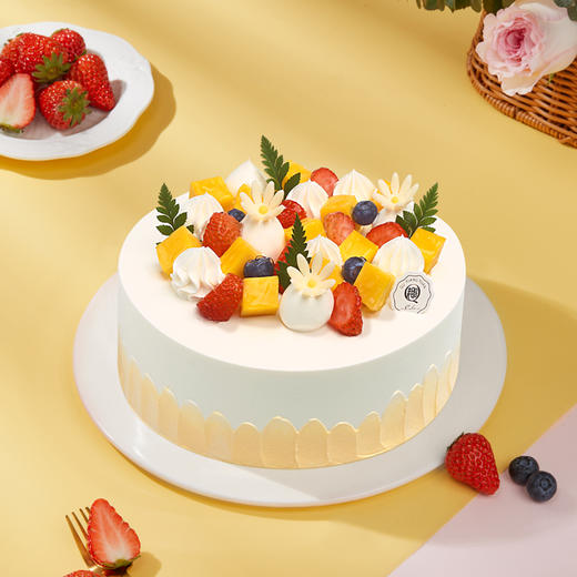 清青芒芒 乳酪动物奶油蛋糕 鲜果+草莓果馅 商品图0