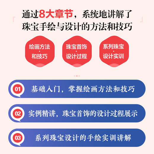 珠宝手绘设计原理与实例解析 珠宝设计手绘表现技法专业教程珠宝手绘效果图绘画技法金属宝石表现戒指项链*饰设计实例 商品图3