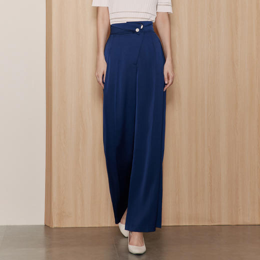 EITIE爱特爱秋季新款高腰舒适通勤纯色百搭直筒西装裤裤子C2305204 商品图2