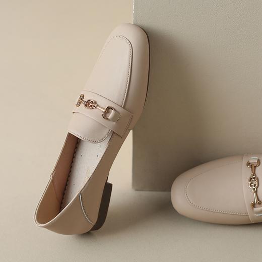 ZHR休闲单鞋2023新款百搭一脚蹬法式复古小皮鞋女通勤轻便乐福鞋 商品图8