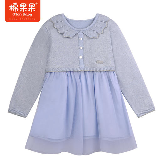 棉果果秋季新品女童气质包芯纱毛线棉线网纱棉线连衣裙M322700523419 商品图3