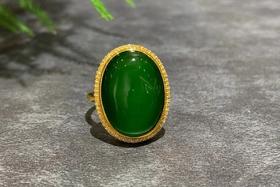 【御珠宫坊】金镶碧玉戒指