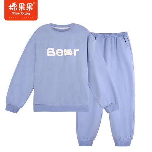 棉果果秋季新品男童磨毛棉毛有机棉纱5A140-160码中大童抗菌运动套装M311302223509 商品图3
