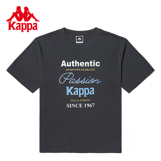 Kappa卡帕纯棉短袖2023新款男圆领运动短袖字母印花T恤轻薄半袖夏 商品图0