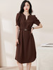 米思阳2024夏季新款时尚气质通勤纯色连衣裙短袖直筒中长裙1278 商品缩略图3