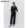 NEELLY纳俪商场同款气质黑色连体裤女雪纺收腰系带西装时尚套装N23072Q01060 商品缩略图1
