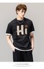 PINLI品立春季新款男士字母圆领短袖T恤休闲上衣BG231111034 商品缩略图0