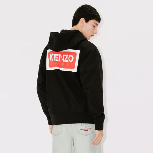 KENZO 高田贤三 男士棉质徽标印花拉链连帽卫衣 黑色 FD65 SW100 4ME 99J 商品图2
