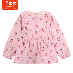 棉果果秋季新品女童梭织舒适柔软亲肤透气套头长袖衬衣M322150223418