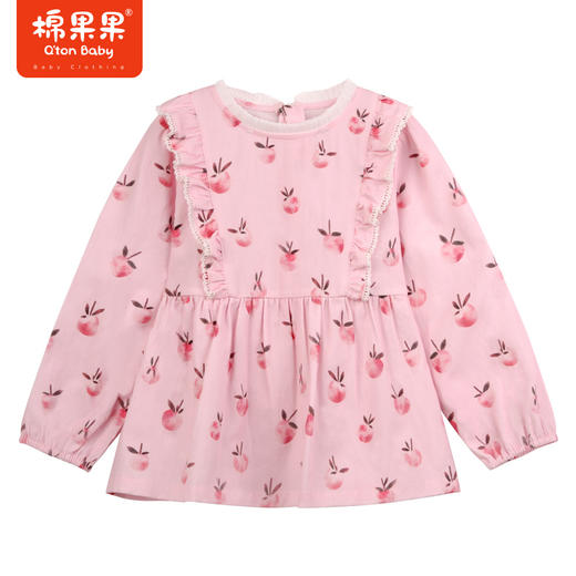 棉果果秋季新品女童梭织舒适柔软亲肤透气套头长袖衬衣M322150223418 商品图0