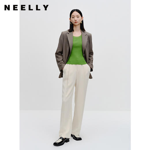 NEELLY纳俪商场同款西装外套女气质翻驳领正肩职业通勤西服上衣N23072W01040 商品图1