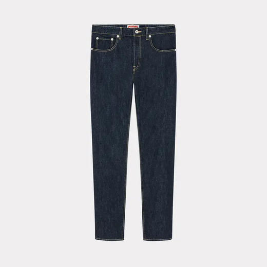 KENZO 高田贤三 男士棉质字母徽标贴片修身休闲牛仔裤 蓝色 FD65 DP101 6B1 DM 商品图0