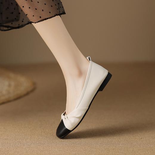 ZHR单鞋女小香风豆豆鞋一脚蹬2023年新款夏秋法式乐福小皮鞋休闲 商品图6