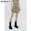 NEELLY纳俪商场同款高腰两粒扣牛仔半身裙女百搭包臀A字裙短裙 商品缩略图2