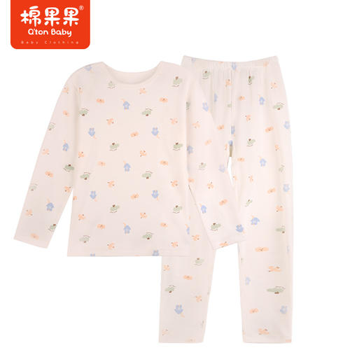棉果果秋季新品男童女童磨毛棉毛有机棉纱5A140-160码中大童抗菌套头套装M301302223508 商品图3