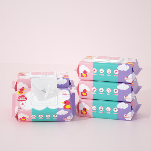 蓝漂竹叶情亲肤湿巾80片*5包 超值装 商品图4