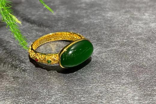 【御珠宫坊】金镶碧玉戒指 商品图3