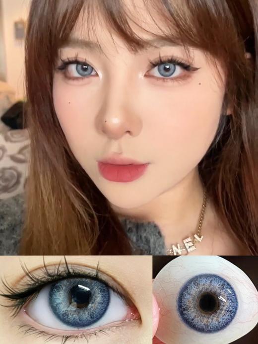 Leenscolor·年抛  升级虹膜蓝 14.0  富家大小姐蓝的升级版！美翻天的辣妹混血感！！韩产0-1000度<一副两片> 商品图2