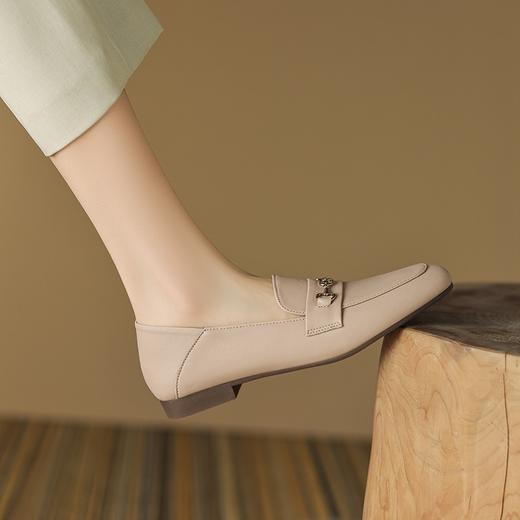 ZHR休闲单鞋2023新款百搭一脚蹬法式复古小皮鞋女通勤轻便乐福鞋 商品图7