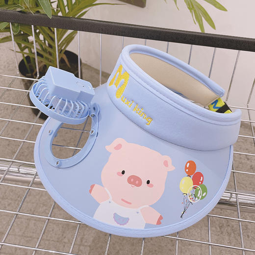 「带风扇！数款可选」儿童带风扇大檐空顶帽男女童夏季遮阳防晒太阳帽中大童USB充电帽童装 商品图3