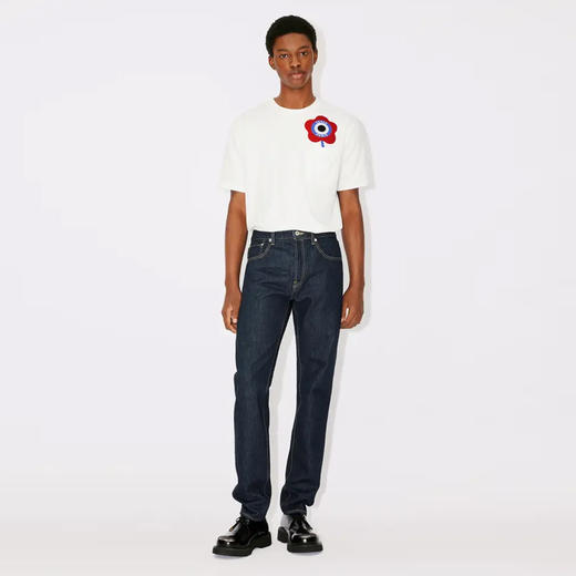 KENZO 高田贤三 男士棉质字母徽标贴片修身休闲牛仔裤 蓝色 FD65 DP101 6B1 DM 商品图3