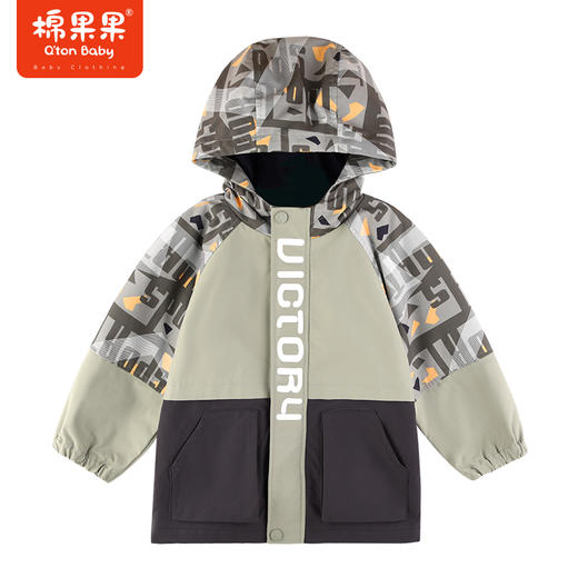 棉果果秋季新品男童撞色拼接大气抗风印花风衣M312100723470 商品图1