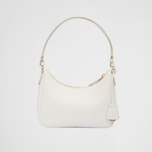 【二】PRADA 普拉达 女士 Saffiano 皮革珐琅金属三角徽标迷你手袋 白色 1BC204 NZV F097W JOM 商品图2
