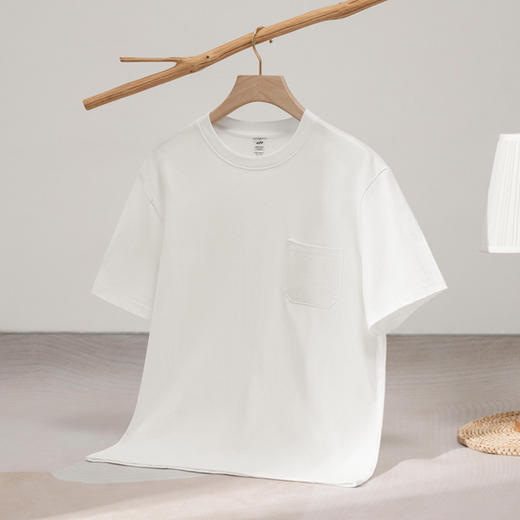 「6色可选！230g精梳棉」短袖男纯色宽松嘻哈T恤女设计感口袋日系潮牌情侣上衣T恤 商品图4