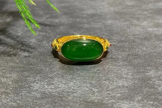 【御珠宫坊】金镶碧玉戒指 商品图0