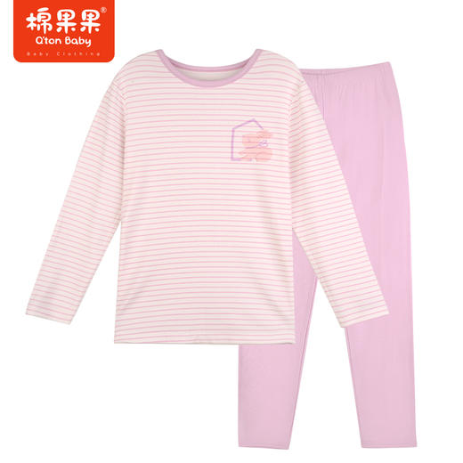 棉果果秋季新品莫代尔含牛奶丝女童140-160码中大童高品质柔软舒适爽滑细腻抗皱免烫健康抑菌家居套头套装M321302423534 商品图1